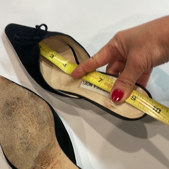Vanessa Noel Black Suede Kitten Heel Mules - Picture 12 of 13